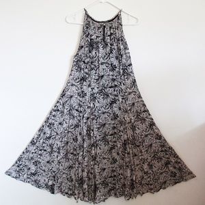 vintage black & white maxi accordion dress